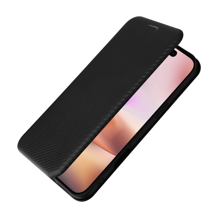 For iPhone 16 Plus Carbon Fiber Texture Flip Leather Phone Case(Black) - free shipping - PMC TechLife - Order now!
