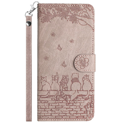 For Samsung Galaxy S25+ 5G Cat Embossing Pattern Leather Phone Case with Lanyard(Grey) - Galaxy S25+ 5G Cases by PMC Jewellery | Online Shopping South Africa | PMC Jewellery | Buy Now Pay Later Mobicred