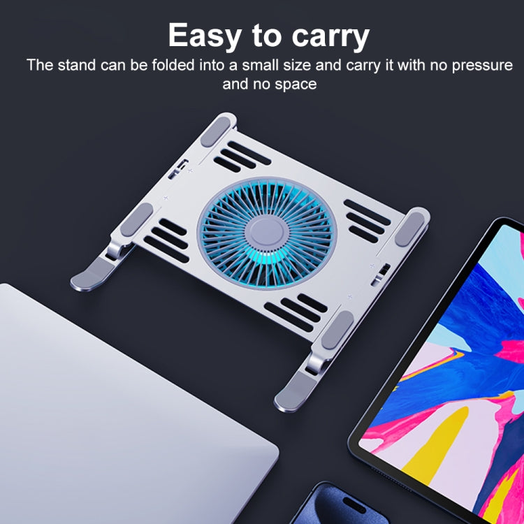 R- JUST HZ44 Aluminum Alloy Laptop Cooling Stand(Black) - MacBook Holder by R-JUST | Online Shopping South Africa | PMC Jewellery | Buy Now Pay Later Mobicred