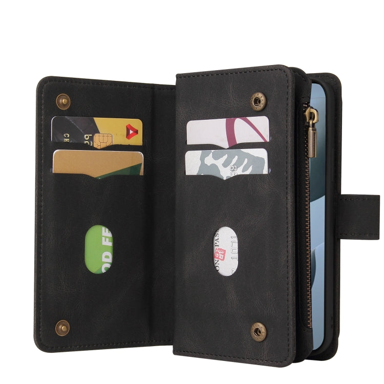 For Redmi K70 Skin Feel Multi Card Slots Zipper Wallet Leather Phone Case(Black) - Xiaomi Cases by PMC Jewellery | Online Shopping South Africa | PMC Jewellery | Buy Now Pay Later Mobicred