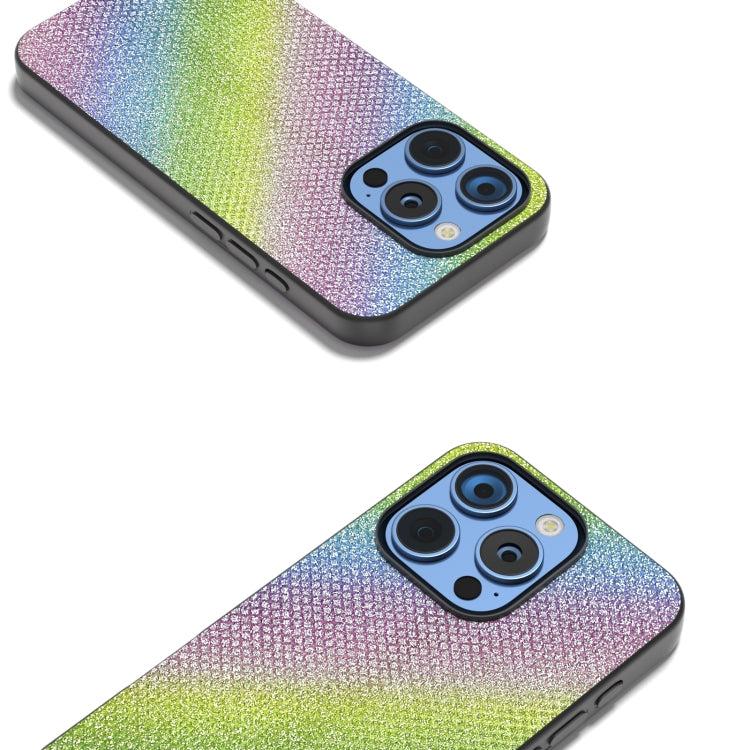 For iPhone 16 Pro Diamond Black Frame Phone Case(Rainbow Diamond) - iPhone 16 Pro Cases by PMC TechLife | Online Shopping South Africa | PMC TechLife | Buy Now Pay Later Mobicred