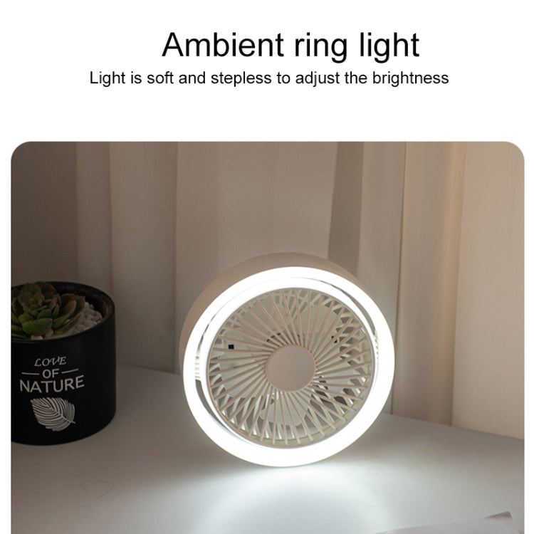 N601 180 Degree Rotating Type-C Desktop Fan with LED Ambience Light(Black) - Electric Fans by PMC TechLife | Online Shopping South Africa | PMC TechLife | Buy Now Pay Later Mobicred