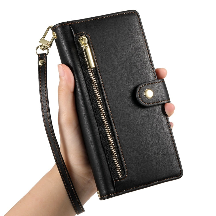 For Redmi K70 Nine Card-slot Zipper Wallet Bag Leather Phone Case(Black) - K70 Cases by PMC Jewellery | Online Shopping South Africa | PMC Jewellery | Buy Now Pay Later Mobicred