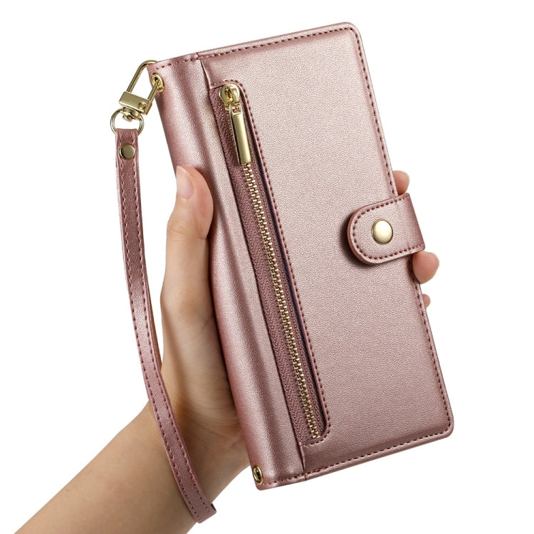 For Redmi K70 Ultra Nine Card-slot Zipper Wallet Bag Leather Phone Case(Pink) - Xiaomi Cases by PMC Jewellery | Online Shopping South Africa | PMC Jewellery | Buy Now Pay Later Mobicred