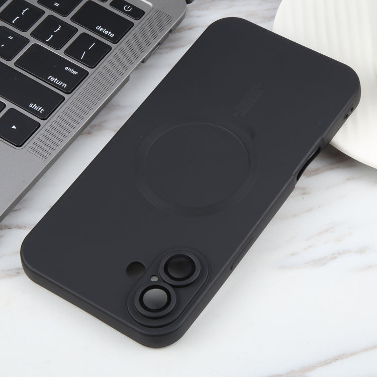 For iPhone 16 Liquid TPU Silicone Solid Color MagSafe Phone Case(Black) - iPhone 16 Cases by PMC TechLife | Online Shopping South Africa | PMC TechLife | Buy Now Pay Later Mobicred