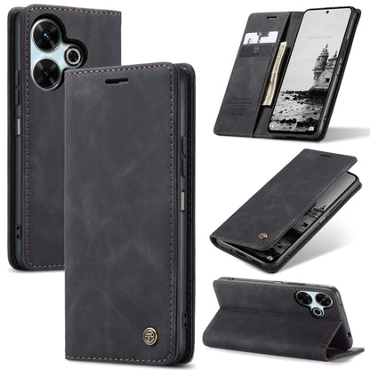 For Redmi 13 CaseMe 013 Multifunctional Horizontal Flip Leather Phone Case(Black) - Redmi 13 Cases by CaseMe | Online Shopping South Africa | PMC Jewellery | Buy Now Pay Later Mobicred