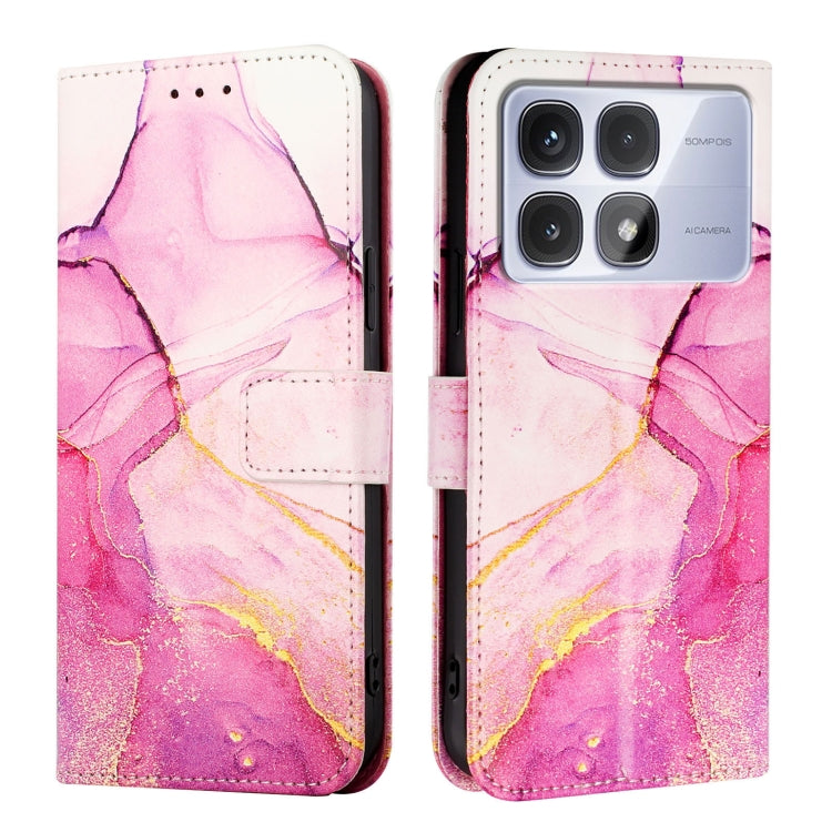 For Redmi K70 Ultra 5G Global PT003 Marble Pattern Flip Leather Phone Case(Pink Purple Gold) - Xiaomi Cases by PMC Jewellery | Online Shopping South Africa | PMC Jewellery | Buy Now Pay Later Mobicred