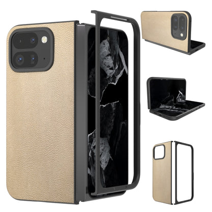 For Google Pixel 9 Pro Fold PU Leather Black Frame Full Coverage Phone Case(Gold) - Google Cases by PMC Jewellery | Online Shopping South Africa | PMC Jewellery | Buy Now Pay Later Mobicred