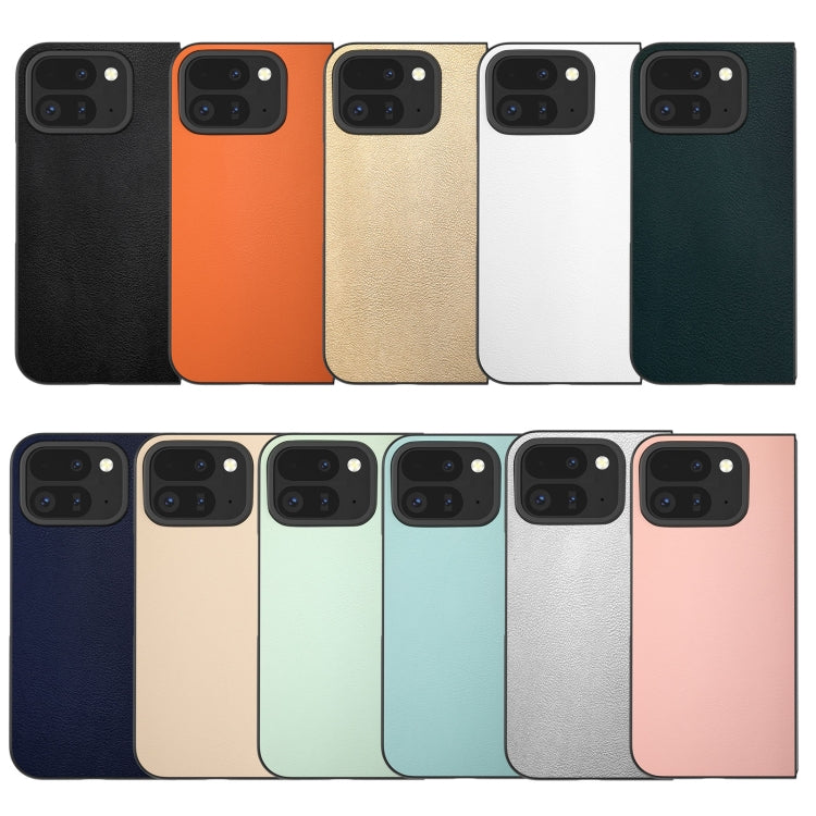 For Google Pixel 9 Pro Fold PU Leather Black Frame Full Coverage Phone Case(White) - Google Cases by PMC TechLife | Online Shopping South Africa | PMC TechLife | Buy Now Pay Later Mobicred