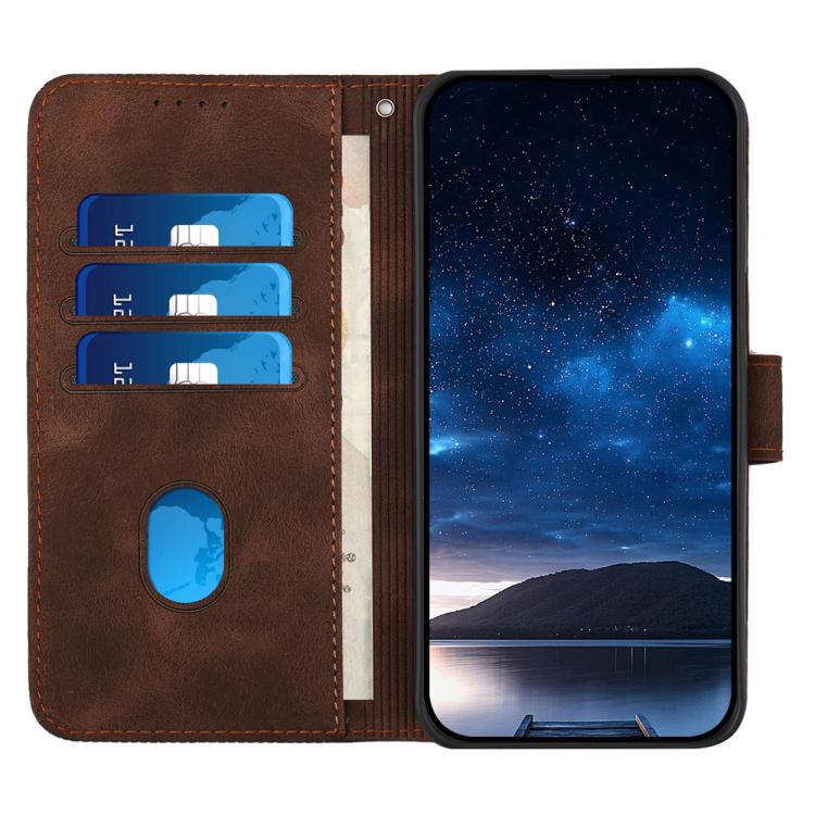 For iPhone 17 Air YX0080 Grid Butterfly Embossed Pattern Flip Leather Phone Case with Lanyard(Coffee) - free shipping - PMc TechLife - Order now!