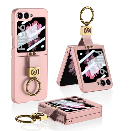 For Samsung Galaxy Z Flip6 GKK Integrated Ultra-thin Phone Case with Z Ring Holder(Pink) - Galaxy Z Flip6 5G Cases by GKK | Online Shopping South Africa | PMC Jewellery | Buy Now Pay Later Mobicred