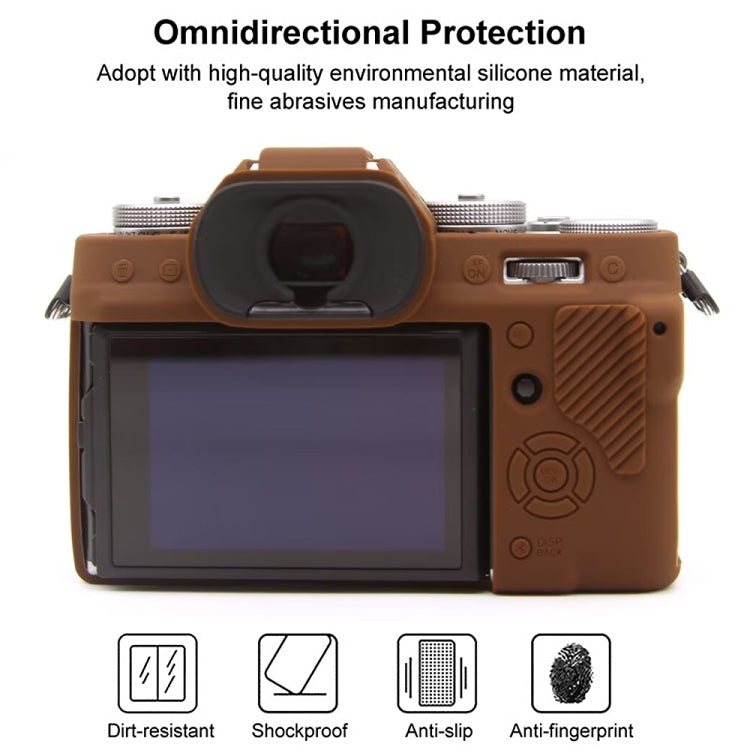 For FUJIFILM X-T5 Soft Silicone Protective Case(Coffee) - Protective Case by PMC TechLife | Online Shopping South Africa | PMC TechLife | Buy Now Pay Later Mobicred