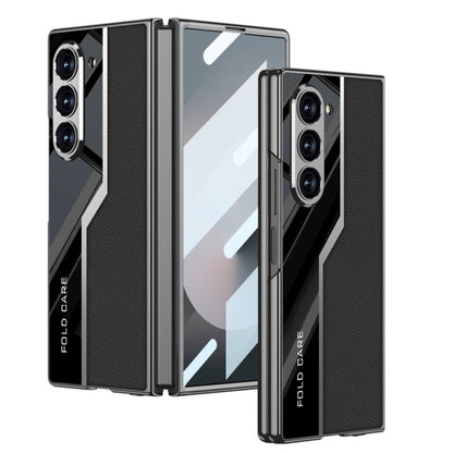 For Samsung Galaxy Z Fold6 GKK Integrated Plating TPU + Leather Supercar Full Coverage Phone Case(Black) - Galaxy Z Fold6 5G Cases by GKK | Online Shopping South Africa | PMC Jewellery | Buy Now Pay Later Mobicred