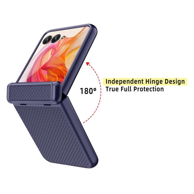For Motorola Razr 50 Ultra Integrated Fold Hinge Grid Texture Phone Case(Purple) - free shipping - PMC TechLife - Order now!