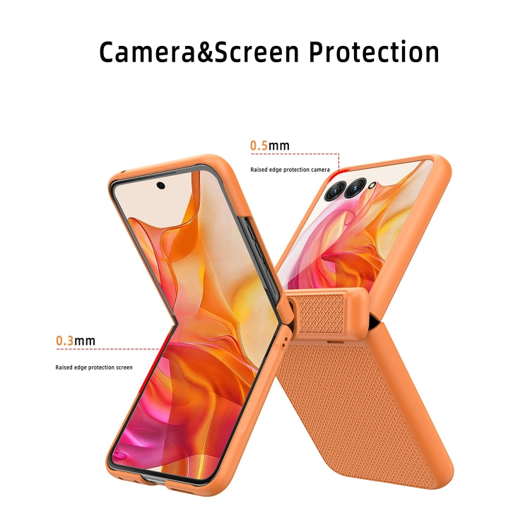 For Motorola Razr 50 Ultra Integrated Fold Hinge Grid Texture Phone Case(Purple) - free shipping - PMC TechLife - Order now!