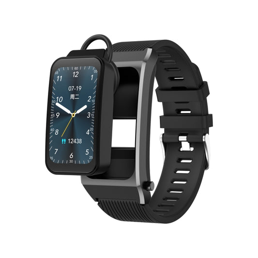 A8 1.98 inch 2 in 1 Bluetooth Earphone Silicone Strap Smart Watch, Support ECG / NFC(Black) - Smart Watches by PMC Jewellery | Online Shopping South Africa | PMC Jewellery | Buy Now Pay Later Mobicred