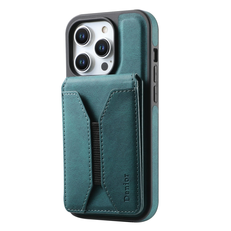 For iPhone 16 Pro Denior D17 Skin Feel MagSafe Detachable Card Slot Phone Case(Blue) - iPhone 16 Pro Cases by Denior | Online Shopping South Africa | PMC Jewellery | Buy Now Pay Later Mobicred