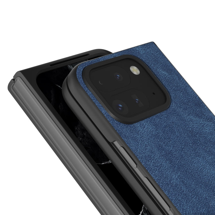 For Google Pixel 9 Pro Fold Black Frame PU Leather Full Coverage Phone Case(Blue) - Google Cases by PMC Jewellery | Online Shopping South Africa | PMC Jewellery | Buy Now Pay Later Mobicred