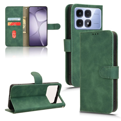 For Redmi K70 Ultra Skin Feel Magnetic Flip Leather Phone Case(Green) - Xiaomi Cases by PMC Jewellery | Online Shopping South Africa | PMC Jewellery | Buy Now Pay Later Mobicred