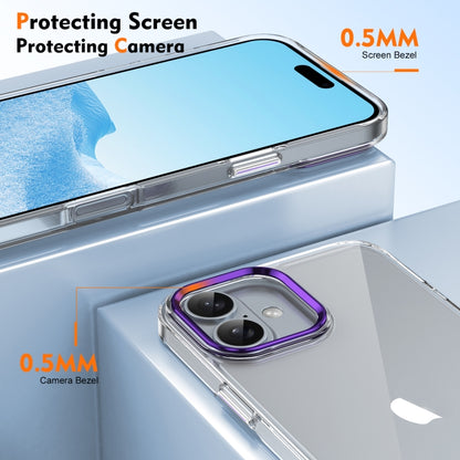 For iPhone 16 Ice Feel HD Transparent PC Full Coverage Phone Case(Purple) - iPhone 16 Cases by PMC Jewellery | Online Shopping South Africa | PMC Jewellery | Buy Now Pay Later Mobicred