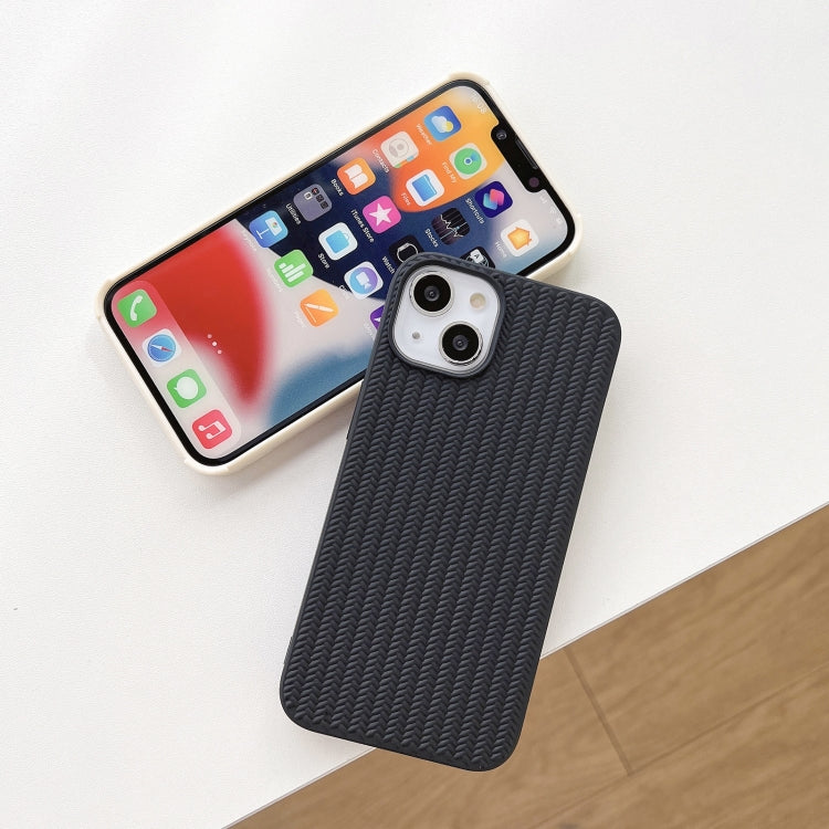 For iPhone 16 Weave Texture TPU Phone Case(Black) - iPhone 16 Cases by PMC Jewellery | Online Shopping South Africa | PMC Jewellery | Buy Now Pay Later Mobicred