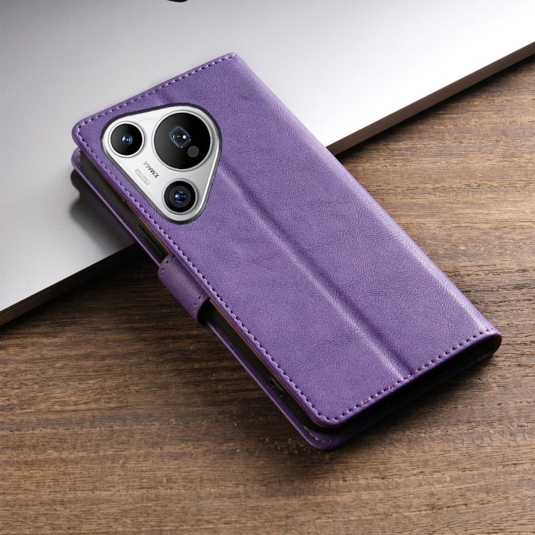 For Huawei Pura 70 Ultra N.BEKUS CSJ-P1 Solid Color Leather Phone Case(Purple) - Huawei Cases by N.BEKUS | Online Shopping South Africa | PMC Jewellery | Buy Now Pay Later Mobicred