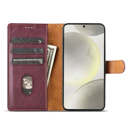 For Motorola Moto G Stylus 2024 N.BEKUS CSJ-P1 Solid Color Leather Phone Case(Wine Red) - Motorola Cases by N.BEKUS | Online Shopping South Africa | PMC Jewellery | Buy Now Pay Later Mobicred