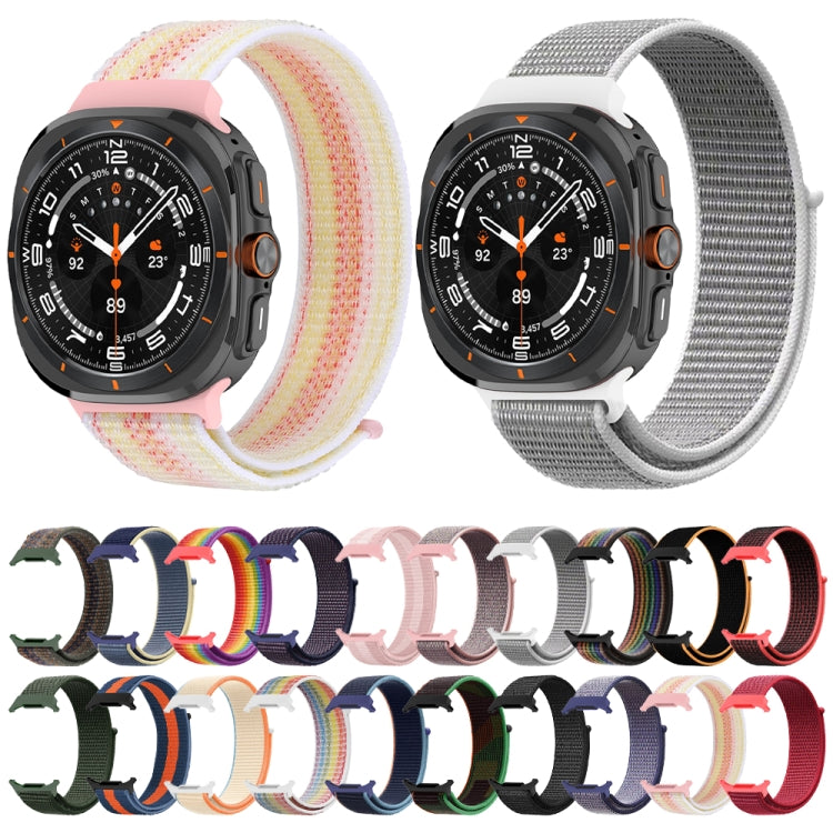 For Samsung Galaxy Watch Ultra 47mm Plastic Connector Nylon Loop Watch Band(Starlight Powder) - Watch Bands by PMC Jewellery | Online Shopping South Africa | PMC Jewellery | Buy Now Pay Later Mobicred