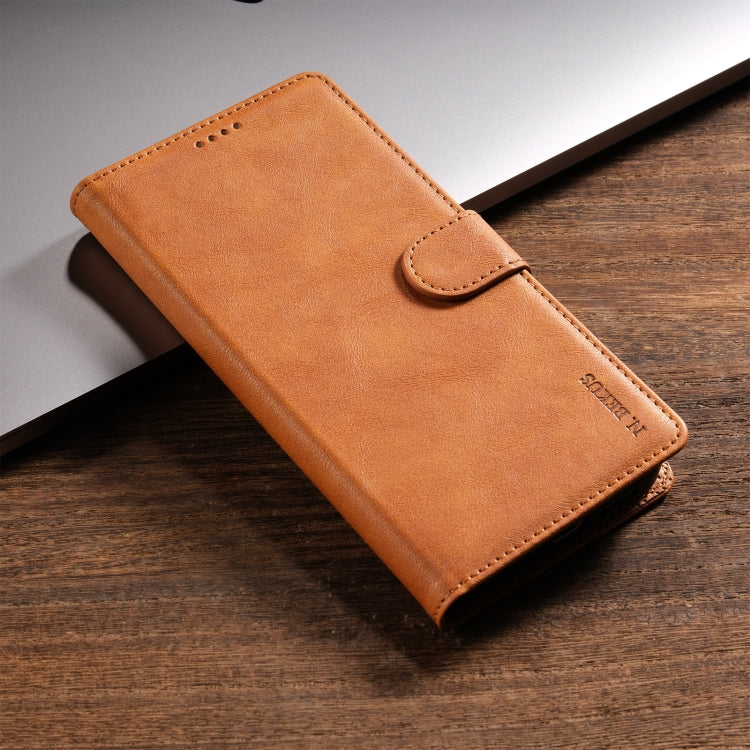 For OPPO Reno11 F 5G N.BEKUS CSJ-P1 Solid Color Leather Phone Case(Brown) - OPPO Cases by N.BEKUS | Online Shopping South Africa | PMC Jewellery | Buy Now Pay Later Mobicred