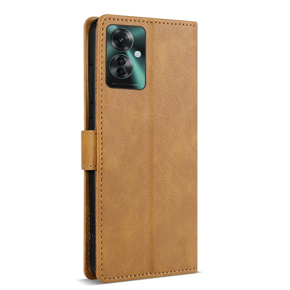 For OPPO Reno11 F 5G N.BEKUS CSJ-P1 Solid Color Leather Phone Case(Brown) - Reno11 F Cases by N.BEKUS | Online Shopping South Africa | PMC Jewellery | Buy Now Pay Later Mobicred