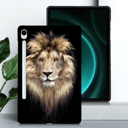 For Samsung Galaxy Tab S9 / S9 FE Color Painting Pattern Smart Tablet TPU Case(Lion) - Galaxy Tab S9 Cases by PMC Jewellery | Online Shopping South Africa | PMC Jewellery | Buy Now Pay Later Mobicred