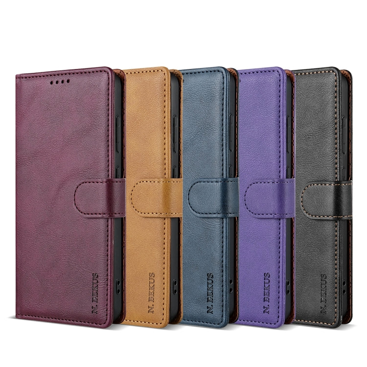 For Samsung Galaxy S24 Ultra 5G N.BEKUS CSJ-P1 Solid Color Leather Phone Case(Purple) - Galaxy S24 Ultra 5G Cases by N.BEKUS | Online Shopping South Africa | PMC Jewellery | Buy Now Pay Later Mobicred