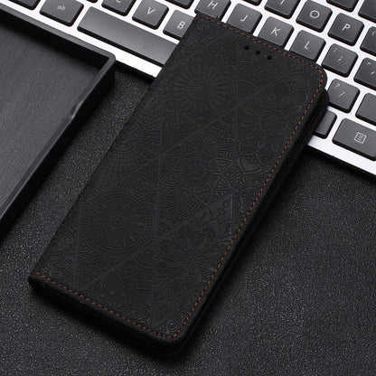 For Google Pixel 9 / 9 Pro Ethnic Embossed Adsorption Leather Phone Case(Black) - Google Cases by PMC Jewellery | Online Shopping South Africa | PMC Jewellery | Buy Now Pay Later Mobicred