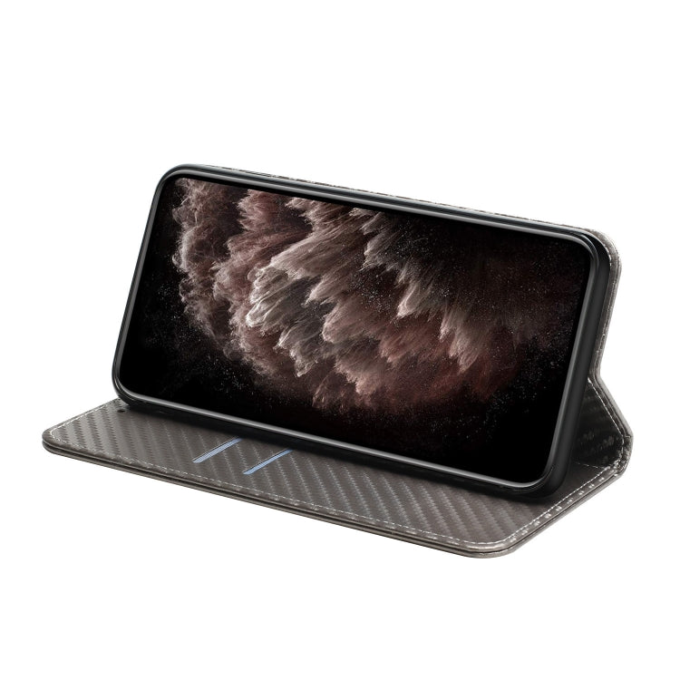 For iPhone 16 Pro Carbon Fiber Texture Magnetic Flip Leather Phone Case(Grey) - iPhone 16 Pro Cases by PMC TechLife | Online Shopping South Africa | PMC TechLife | Buy Now Pay Later Mobicred