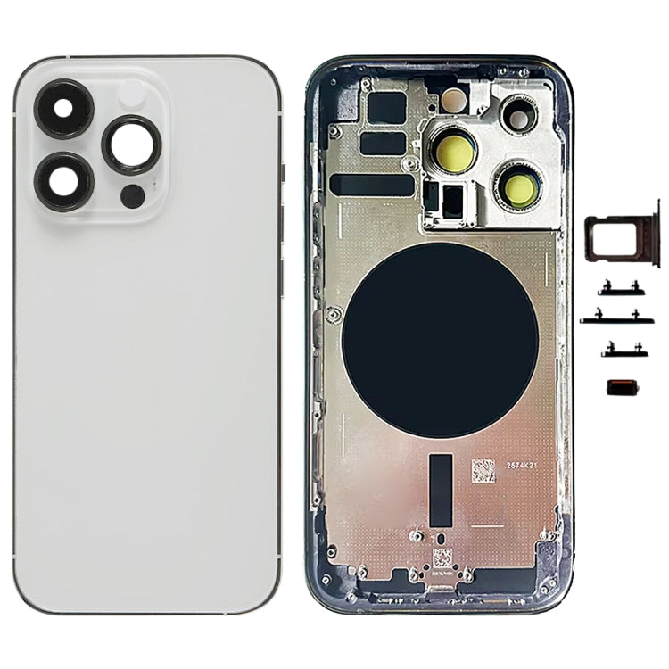 For iPhone 14 Pro Battery Back Cover with Side Keys & Card Tray, Version:CE EU Version(Silver) - free shipping - PMC Jewellery - Order now!