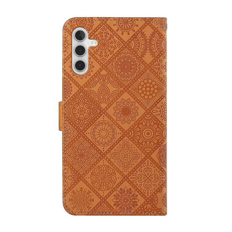 For Samsung Galaxy S25+ 5G Ethnic Style Embossed Pattern Leather Phone Case(Brown) - Galaxy S25+ 5G Cases by PMC Jewellery | Online Shopping South Africa | PMC Jewellery | Buy Now Pay Later Mobicred