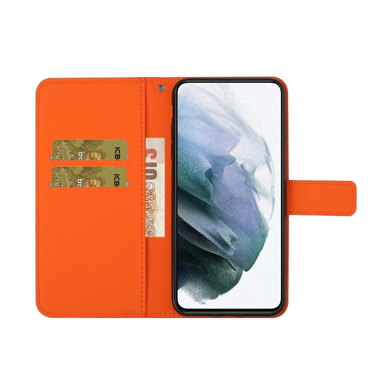 For Samsung Galaxy S25+ 5G Ethnic Style Embossed Pattern Leather Phone Case(Orange) - Galaxy S25+ 5G Cases by PMC Jewellery | Online Shopping South Africa | PMC Jewellery | Buy Now Pay Later Mobicred