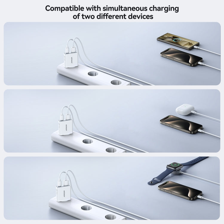 JOYROOM JR-TCF14 20W USB+USB-C / Type-C Fast Charger, Specification:EU Plug(White) - USB Charger by JOYROOM | Online Shopping South Africa | PMC Jewellery | Buy Now Pay Later Mobicred