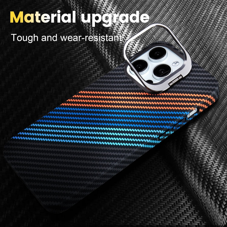 For iPhone 16 Plus Carbon Fiber Lens Holder MagSafe Magnetic Phone Case(Black) - iPhone 16 Plus Cases by PMC Jewellery | Online Shopping South Africa | PMC Jewellery | Buy Now Pay Later Mobicred