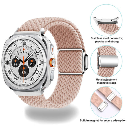 For Samsung Galaxy Watch Ultra 47mm Nylon Loop Magnetic Buckle Watch Band(Pink) - Watch Bands by PMC Jewellery | Online Shopping South Africa | PMC Jewellery | Buy Now Pay Later Mobicred