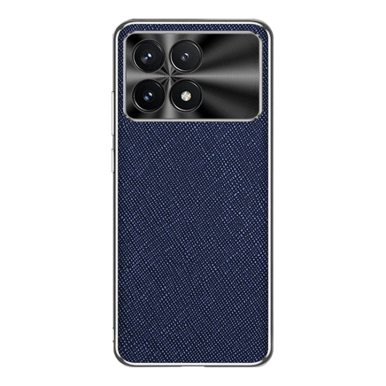 For Redmi K70 Silver Edge Cross Texture PU Leather Phone Case(Sapphire Blue) - K70 Cases by PMC Jewellery | Online Shopping South Africa | PMC Jewellery | Buy Now Pay Later Mobicred