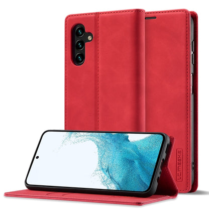 For Samsung Galaxy S24 FE 5G LC.IMEEKE Strong Magnetism Microfiber Leather Phone Case(Red) - Galaxy S24 FE 5G Cases by LC.IMEEKE | Online Shopping South Africa | PMC Jewellery | Buy Now Pay Later Mobicred