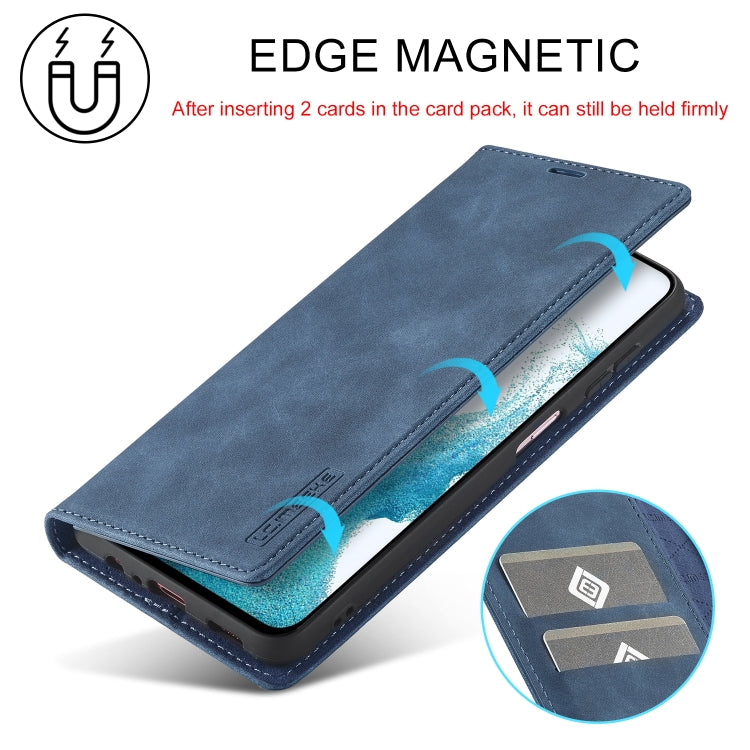 For Samsung Galaxy S24 FE 5G LC.IMEEKE Strong Magnetism Microfiber Leather Phone Case(Blue) - Galaxy S24 FE 5G Cases by LC.IMEEKE | Online Shopping South Africa | PMC Jewellery | Buy Now Pay Later Mobicred