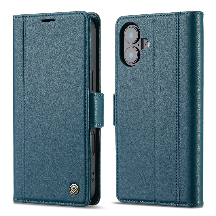 For iPhone 16 LC.IMEEKE Skin-friendly Card Slots Leather Phone Case(Blue) - iPhone 16 Cases by LC.IMEEKE | Online Shopping South Africa | PMC TechLife | Buy Now Pay Later Mobicred