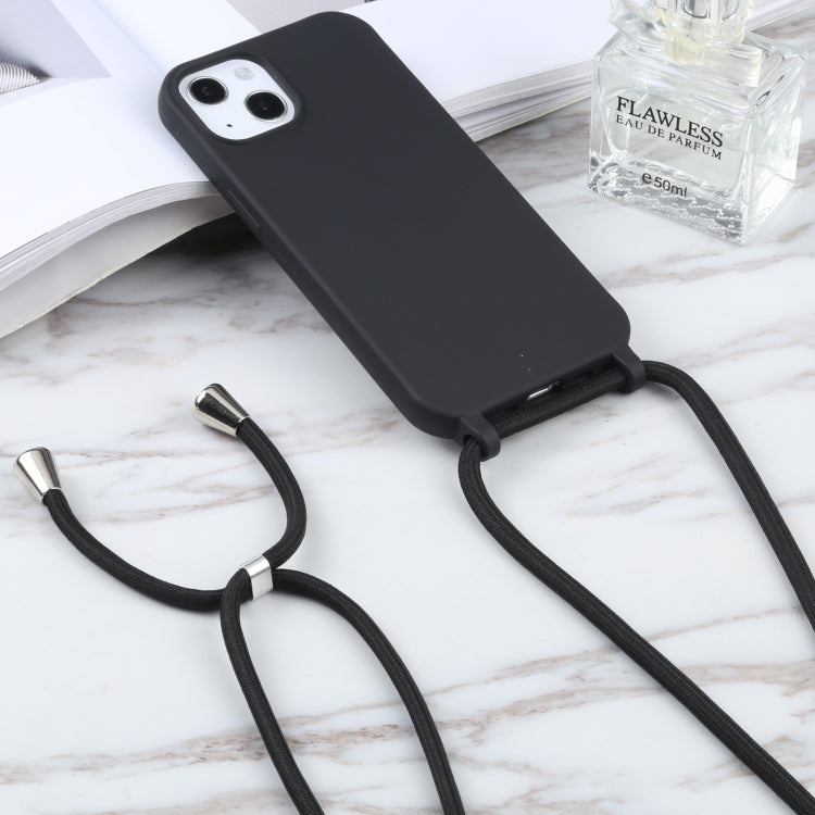 For iPhone 16 Pro Max Candy Colors TPU Protective Phone Case with Lanyard(Black) - iPhone 16 Pro Max Cases by PMC TechLife | Online Shopping South Africa | PMC TechLife | Buy Now Pay Later Mobicred