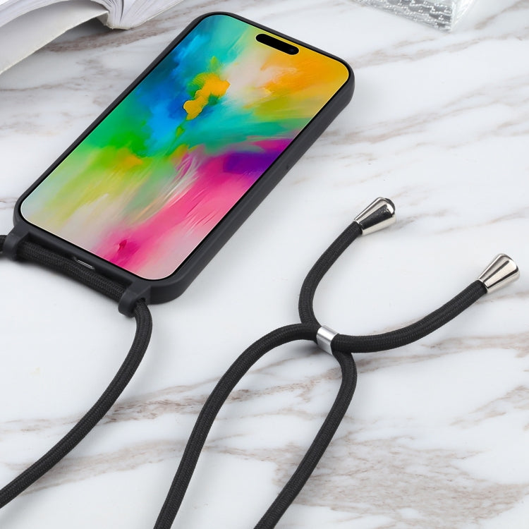 For iPhone 16 Pro Candy Colors TPU Protective Phone Case with Lanyard (Black) - iPhone 16 Pro Cases by PMC TechLife | Online Shopping South Africa | PMC TechLife | Buy Now Pay Later Mobicred
