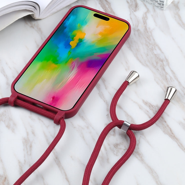 For iPhone 16 Pro Candy Colors TPU Protective Phone Case with Lanyard (Red) - iPhone 16 Pro Cases by PMC Jewellery | Online Shopping South Africa | PMC Jewellery | Buy Now Pay Later Mobicred