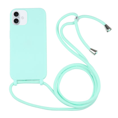 For iPhone 16 Plus Candy Colors TPU Protective Phone Case with Lanyard(Mint Green) - iPhone 16 Plus Cases by PMC Jewellery | Online Shopping South Africa | PMC Jewellery | Buy Now Pay Later Mobicred