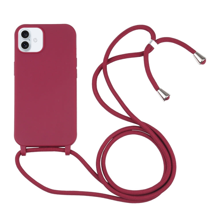 For iPhone 16 Plus Candy Colors TPU Protective Phone Case with Lanyard(Red) - iPhone 16 Plus Cases by PMC Jewellery | Online Shopping South Africa | PMC Jewellery | Buy Now Pay Later Mobicred