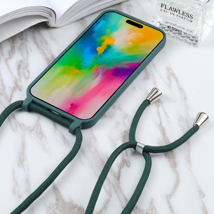 For iPhone 16 Candy Colors TPU Protective Phone Case with Lanyard(Dark Green) - iPhone 16 Cases by PMC Jewellery | Online Shopping South Africa | PMC Jewellery | Buy Now Pay Later Mobicred